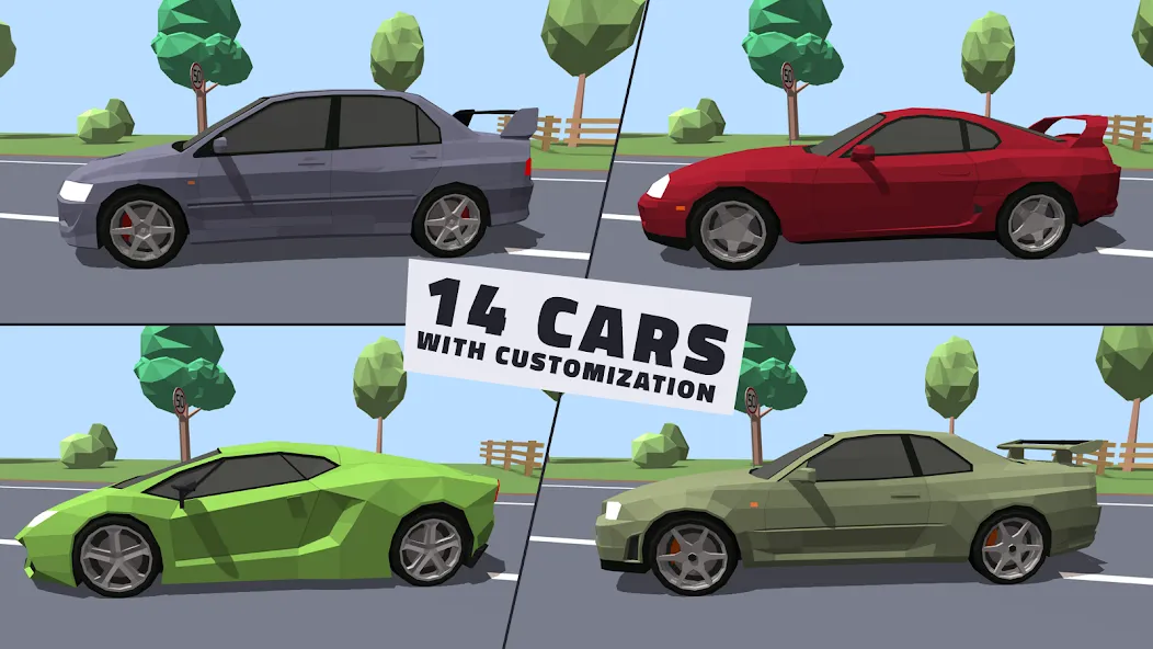 Polygon Drift: Traffic Racing (Полигон Дрифт) [МОД: Все открыто, Дополнительные деньги и Меню MOD] Screenshot 2