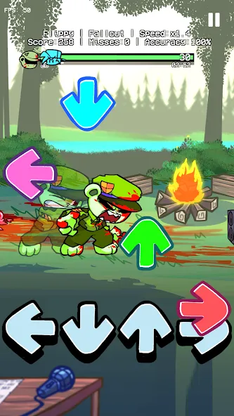 Flippy Flippin Out V1 Mod (ФНФ Флиппи Флиппинг Аут 1 Мод) [МОД: Много монет, Открытые уровни и Мега MOD] Screenshot 1
