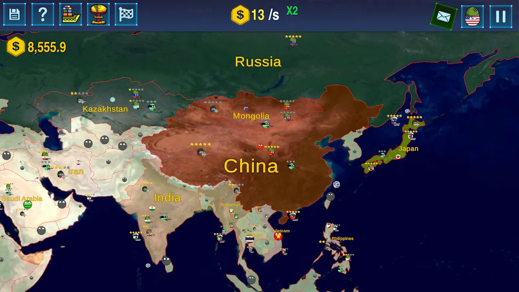 Countryballs: World War Simula (Кантриболс) [МОД: Деньги, Монеты и Меню MOD] Screenshot 4