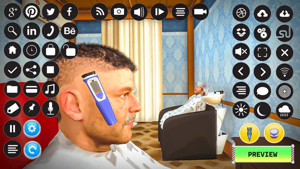 Barber Shop Hair Cut Sim Games (Барбершоп игры на подстригание волос) [МОД: Много денег, Монет и Все открыто] Screenshot 2