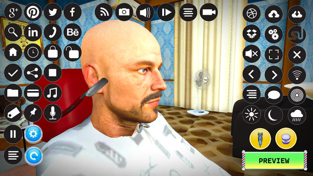 Barber Shop Hair Cut Sim Games (Барбершоп игры на подстригание волос) [МОД: Много денег, Монет и Все открыто] Screenshot 5
