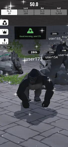 Gorilla Clicker (Горилла кликер) [МОД: Много денег, Монет и Все открыто] Screenshot 2