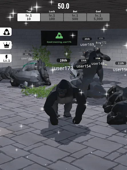 Gorilla Clicker (Горилла кликер) [МОД: Много денег, Монет и Все открыто] Screenshot 4