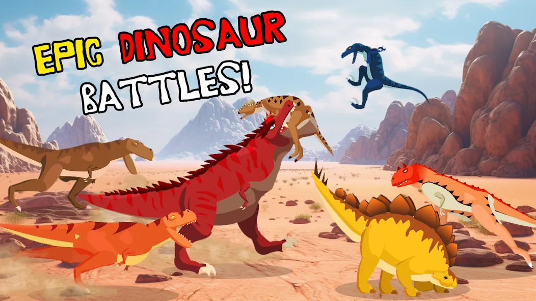 T-Rex Fights Dinosaurs [МОД: Меню, Бесконечные монеты и Открытые уровни] Screenshot 1