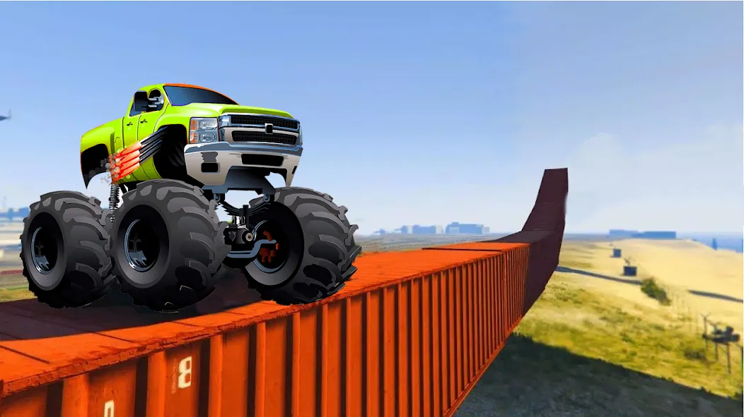 Monster Truck Car Game 3d (Монстр Трак Стант) [МОД: Меню, Бесконечные монеты и Открытые уровни] Screenshot 3