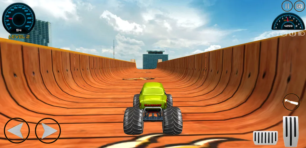 Monster Truck Car Game 3d (Монстр Трак Стант) [МОД: Меню, Бесконечные монеты и Открытые уровни] Screenshot 5