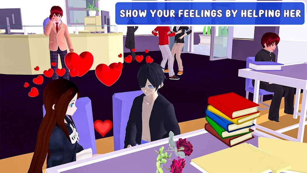 Anime High School Love Story [МОД: Бесконечные деньги, Монеты и Мега MOD] Screenshot 2