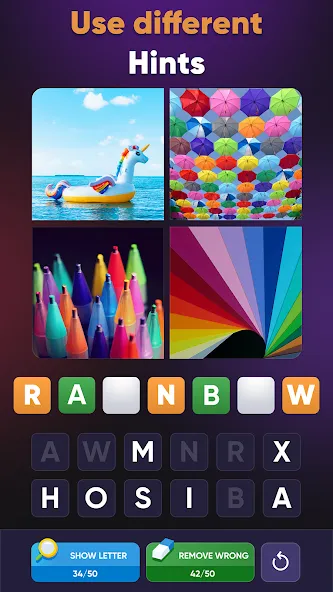 4 Pics 1 Word: Guessing Games [МОД: Много денег, Монет и Все открыто] Screenshot 2