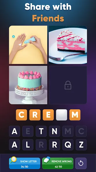 4 Pics 1 Word: Guessing Games [МОД: Много денег, Монет и Все открыто] Screenshot 3