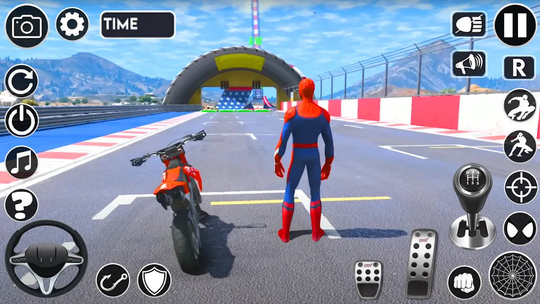 Superhero Tricky Bike Stunt (упергерой Трики Байк Стант) [МОД: Все открыто, Дополнительные деньги и Меню MOD] Screenshot 1