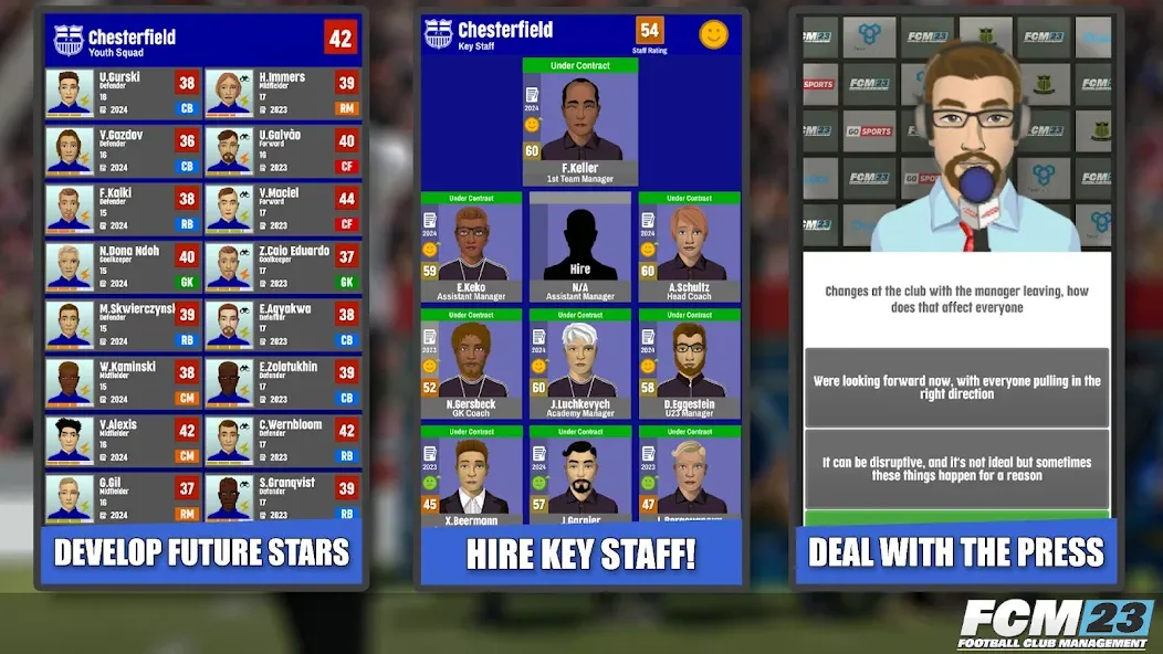 FCM23 Soccer Club Management (Футбольное клубное управление 2023) [МОД: Меню, Бесконечные монеты и Открытые уровни] Screenshot 4