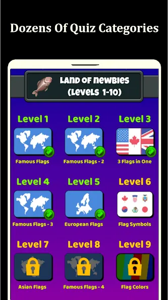 World Flags Quiz Game (Ворлд Флагс Квиз Гейм) [МОД: Много денег, Монет и Все открыто] Screenshot 5