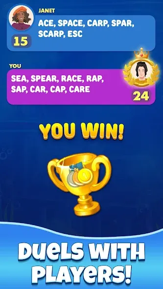 Gold for words: anagram games [МОД: Меню, Бесконечные монеты и Открытые уровни] Screenshot 2