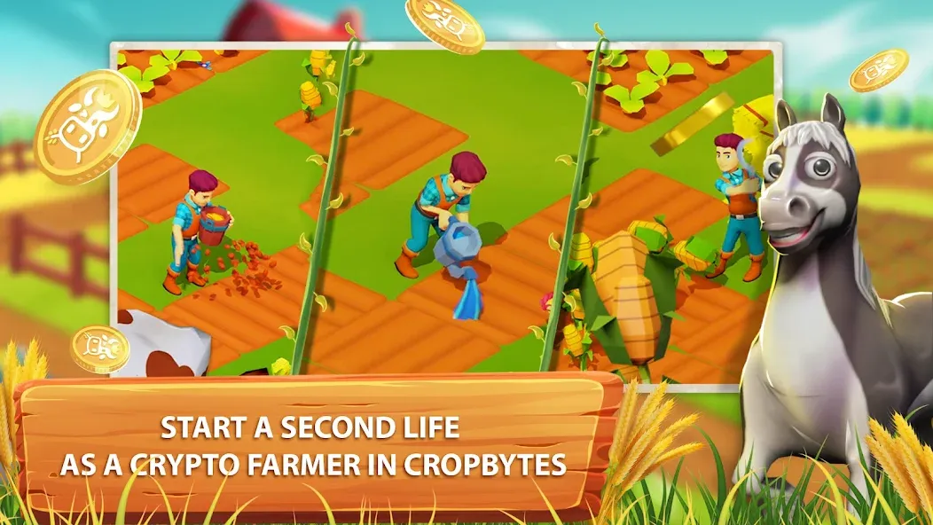 CropBytes: A Crypto Farm Game (КропБайтс) [МОД: Все открыто, Дополнительные деньги и Меню MOD] Screenshot 1