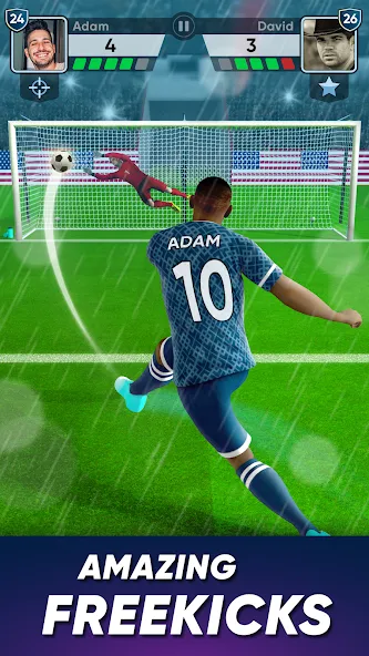 SOCCER Kicks - Stars Strike 24 (ФУТБОЛ Киксы) [МОД: Много монет, Открытые уровни и Мега MOD] Screenshot 2