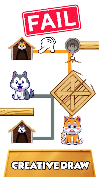 Dog rush: Draw to save games (Дог раш) [МОД: Меню, Бесконечные монеты и Открытые уровни] Screenshot 5