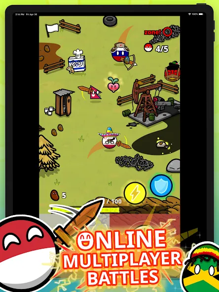 Countryball Potato Mayhem (Кантрибол Потето Мейхем) [МОД: Все открыто, Дополнительные деньги и Меню MOD] Screenshot 5