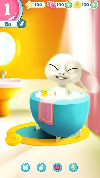 Bu Bunny - Cute pet care game [МОД: Все открыто, Дополнительные деньги и Меню MOD] Screenshot 2