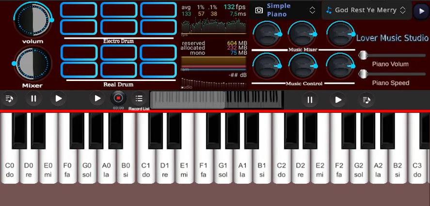 Org Piano:Real Piano Keyboard (Орг Пиано) [МОД: Все открыто, Дополнительные деньги и Меню MOD] Screenshot 2