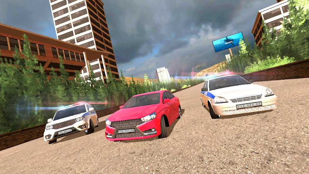 Police Car Chase [МОД: Меню, Бесконечные монеты и Открытые уровни] Screenshot 3