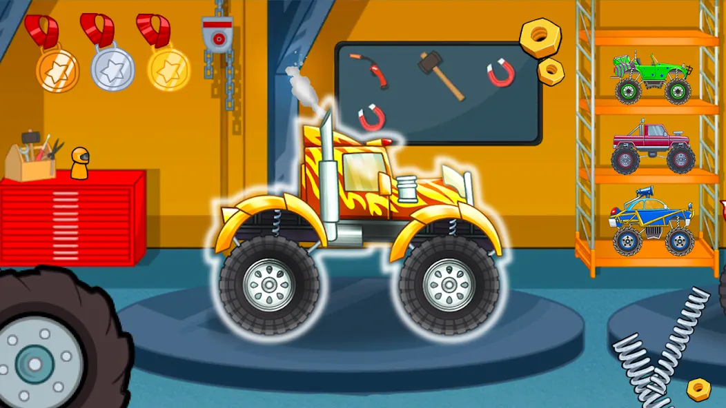 Kids Monster Truck Racing Game [МОД: Много денег, Монет и Все открыто] Screenshot 5