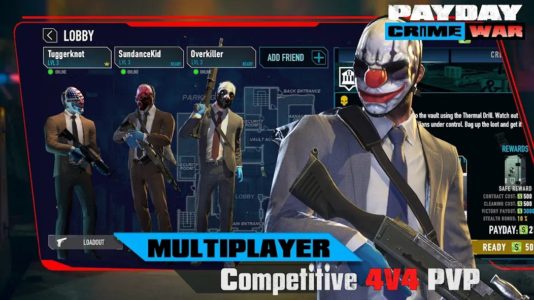 PAYDAY: Crime War (Пейдей) [МОД: Бесконечные деньги, Монеты и Мега MOD] Screenshot 5