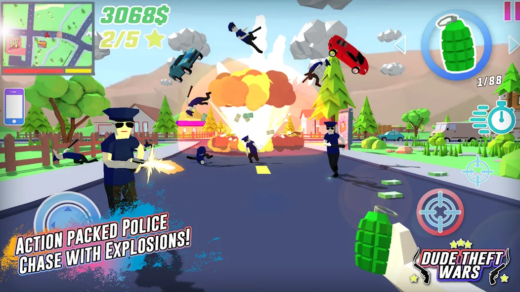 Dude Theft Wars Shooting Games (Дуд Тефт Варс) [МОД: Бесконечные деньги, Монеты и Мега MOD] Screenshot 1