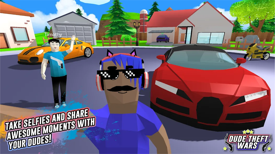 Dude Theft Wars Shooting Games (Дуд Тефт Варс) [МОД: Бесконечные деньги, Монеты и Мега MOD] Screenshot 4