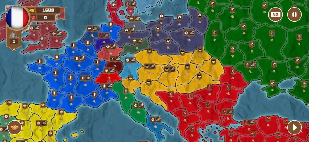 World conquest: Europe 1812 (Всемирное завоевание) [МОД: Бесконечные деньги, Монеты и Мега MOD] Screenshot 3