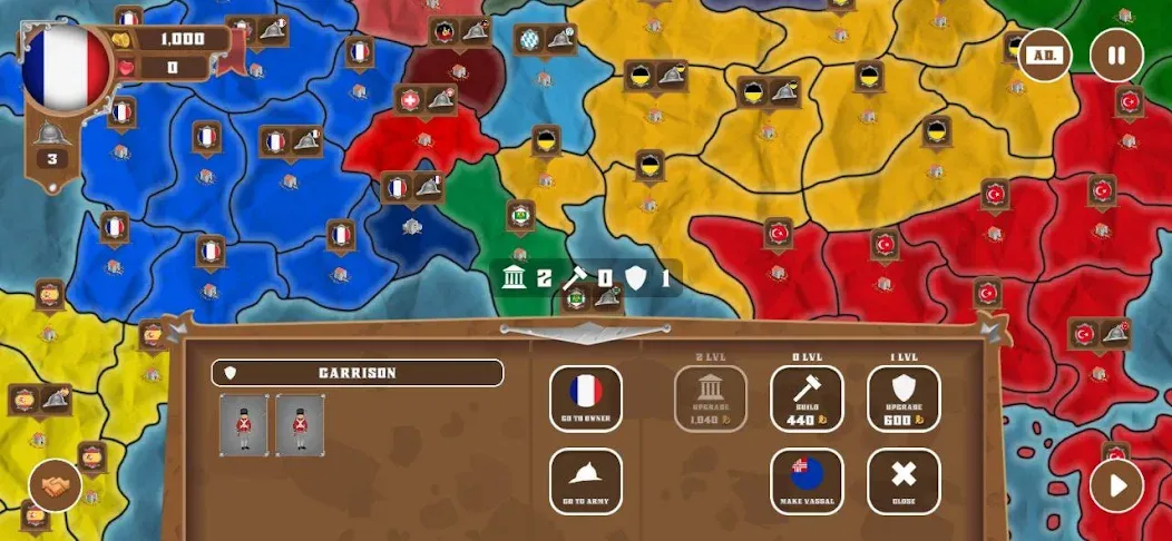 World conquest: Europe 1812 (Всемирное завоевание) [МОД: Бесконечные деньги, Монеты и Мега MOD] Screenshot 4