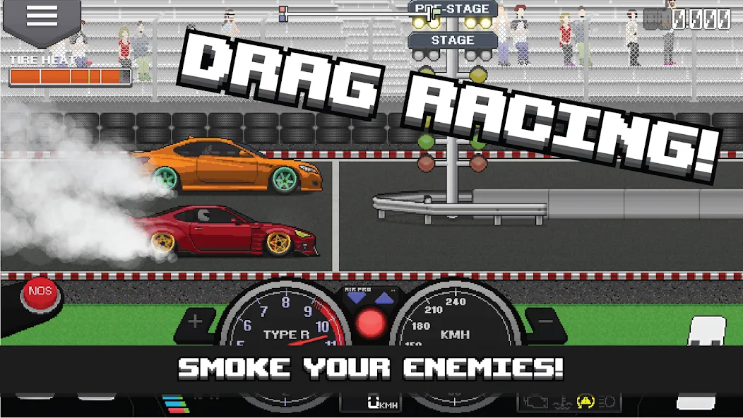 Pixel Car Racer (Пиксельный гоночный автомобиль) [МОД: Меню, Бесконечные монеты и Открытые уровни] Screenshot 1