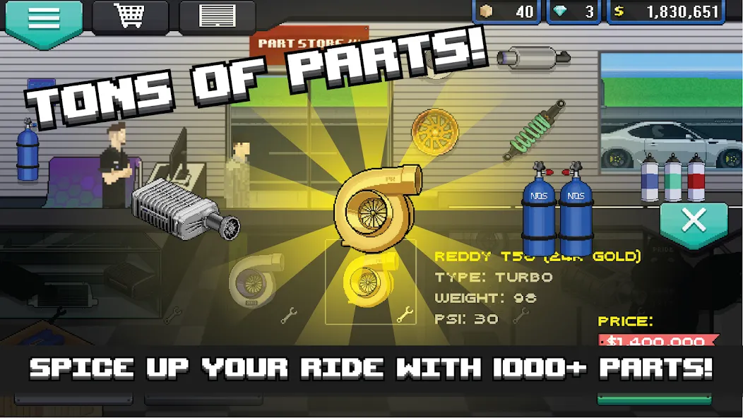 Pixel Car Racer (Пиксельный гоночный автомобиль) [МОД: Меню, Бесконечные монеты и Открытые уровни] Screenshot 2
