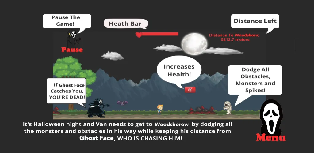 Scream: Escape from Ghost Face (Скрим) [МОД: Много монет, Открытые уровни и Мега MOD] Screenshot 2