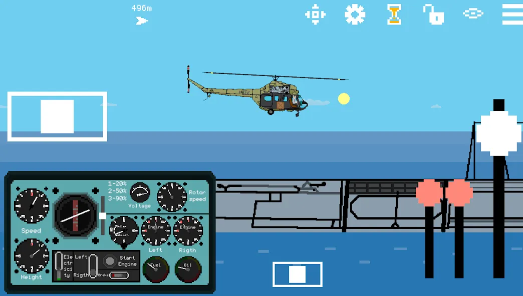 Pixel Helicopter Simulator (Пиксельный симулятор вертолета) [МОД: Много монет, Открытые уровни и Мега MOD] Screenshot 1