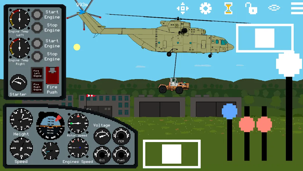 Pixel Helicopter Simulator (Пиксельный симулятор вертолета) [МОД: Много монет, Открытые уровни и Мега MOD] Screenshot 4