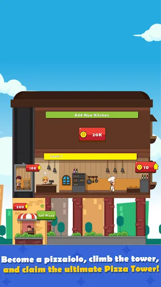 Pizza Tower: Idle Tycoon (Пицца Тауэр) [МОД: Бесконечные деньги, Монеты и Мега MOD] Screenshot 1