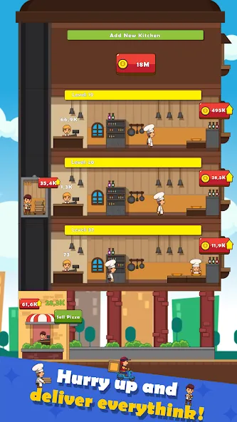 Pizza Tower: Idle Tycoon (Пицца Тауэр) [МОД: Бесконечные деньги, Монеты и Мега MOD] Screenshot 3