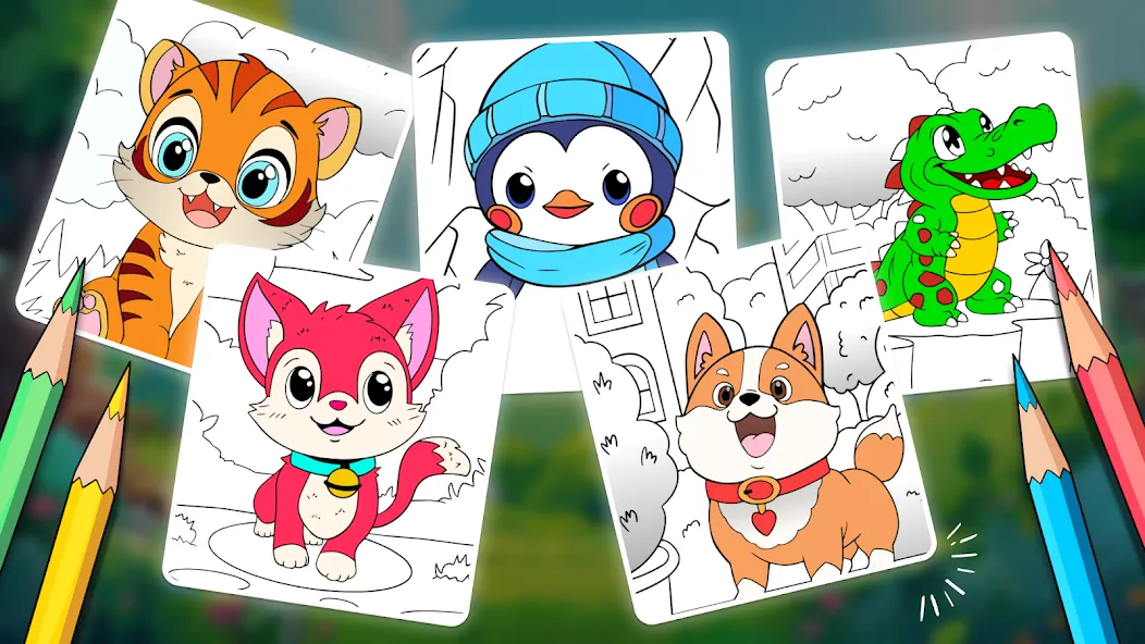 Animal coloring pages [МОД: Меню, Бесконечные монеты и Открытые уровни] Screenshot 2