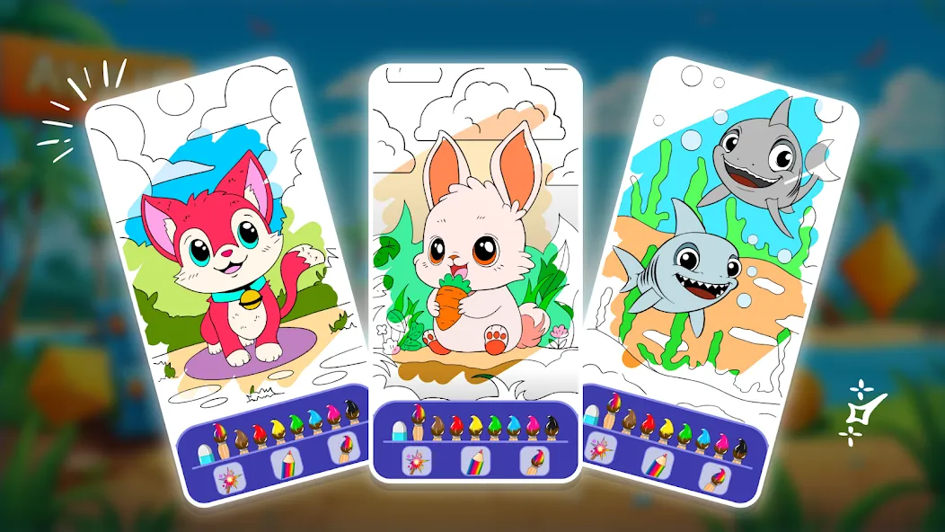 Animal coloring pages [МОД: Меню, Бесконечные монеты и Открытые уровни] Screenshot 4