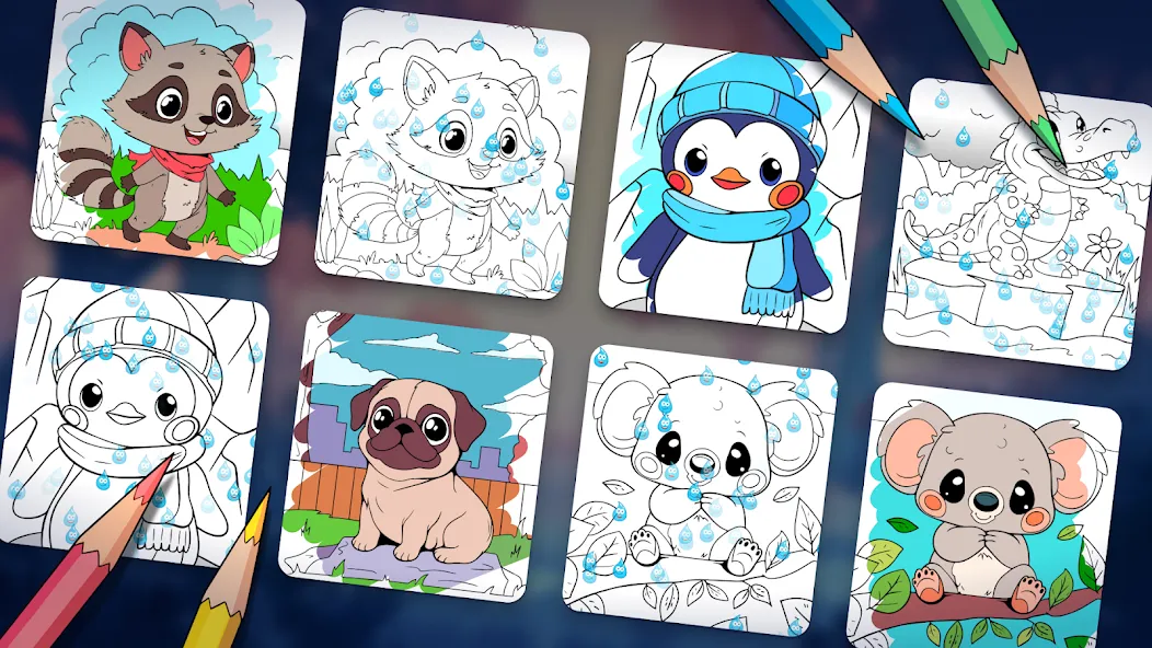 Animal coloring pages [МОД: Меню, Бесконечные монеты и Открытые уровни] Screenshot 5