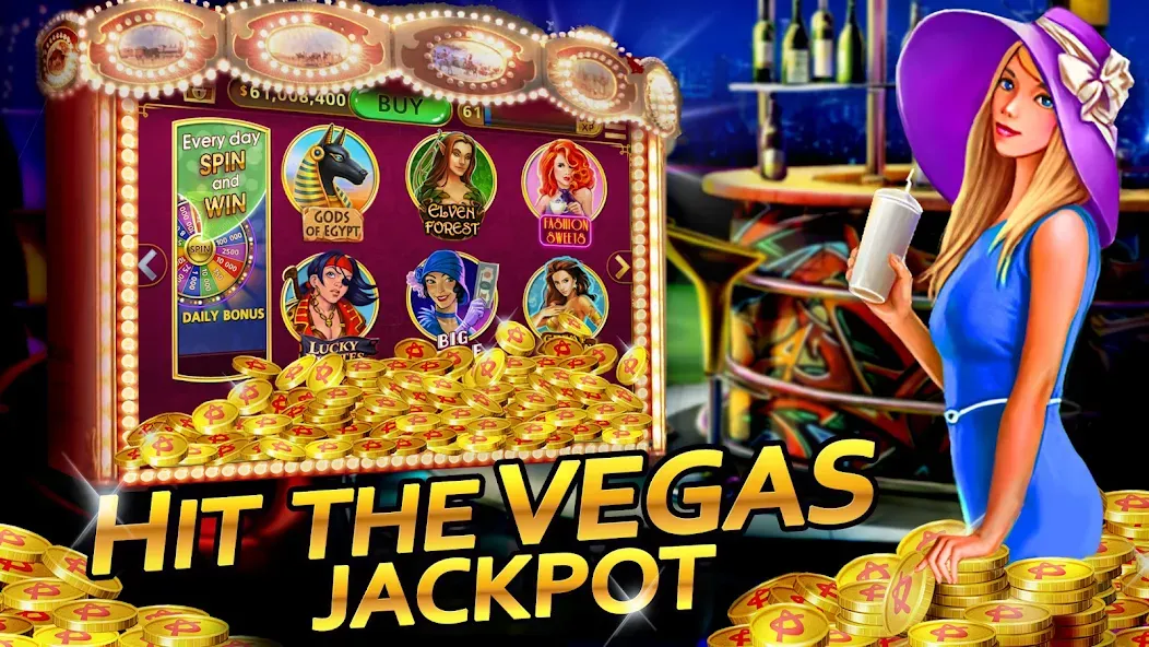 Vegas Casino - Slot Machines (Вегас Казино) [МОД: Все открыто, Дополнительные деньги и Меню MOD] Screenshot 1