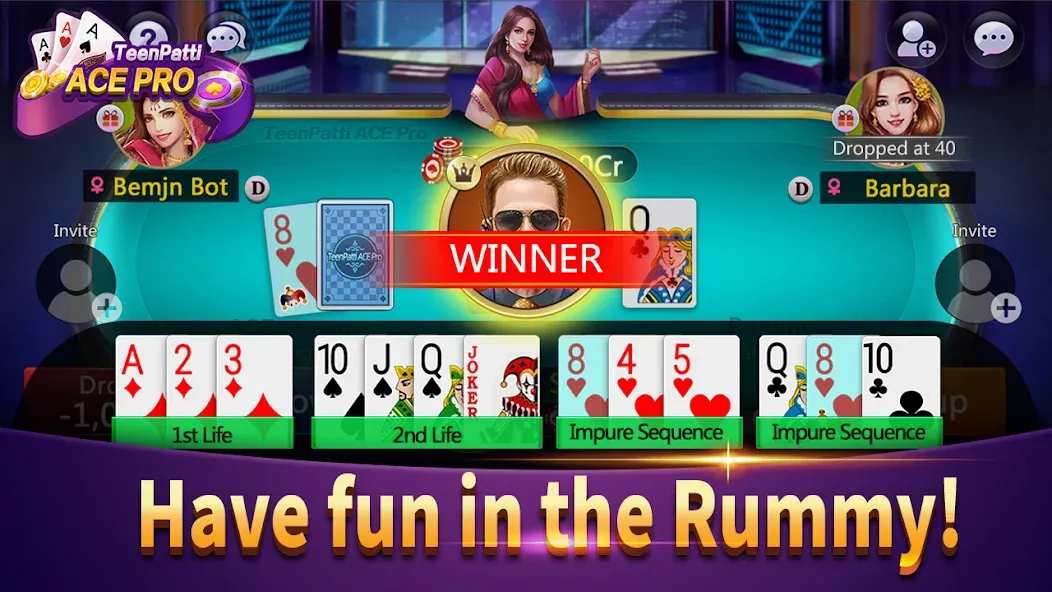 Teenpatti Ace Pro -poker,rummy (Тинпатти Эйс Про) [МОД: Бесконечные деньги, Монеты и Мега MOD] Screenshot 4