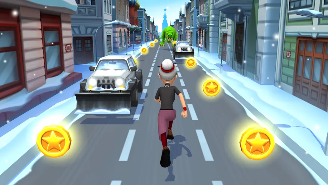 Angry Gran Run - Running Game (Энгри Гран Ран) [МОД: Бесконечные деньги, Монеты и Мега MOD] Screenshot 1