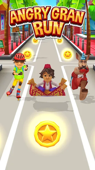 Angry Gran Run - Running Game (Энгри Гран Ран) [МОД: Бесконечные деньги, Монеты и Мега MOD] Screenshot 4