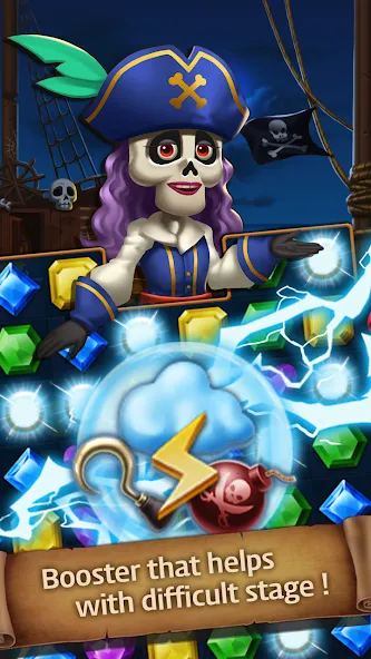 Jewels Ghost Ship: jewel games (Джуэлз Гост Шип) [МОД: Много монет, Открытые уровни и Мега MOD] Screenshot 4