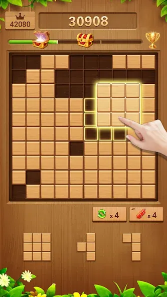 Wood Block Puzzle Addictive [МОД: Много денег, Монет и Все открыто] Screenshot 2