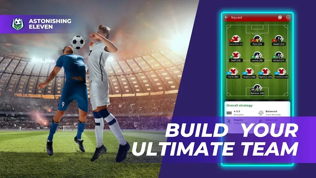 Astonishing Eleven Football (Астонишинг Илевен Футбол) [МОД: Много монет, Открытые уровни и Мега MOD] Screenshot 2
