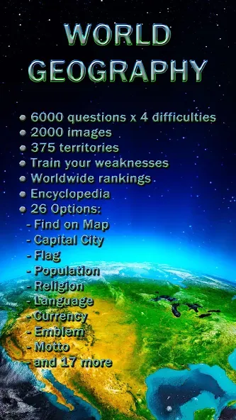 World Geography - Quiz Game [МОД: Много денег, Монет и Все открыто] Screenshot 1