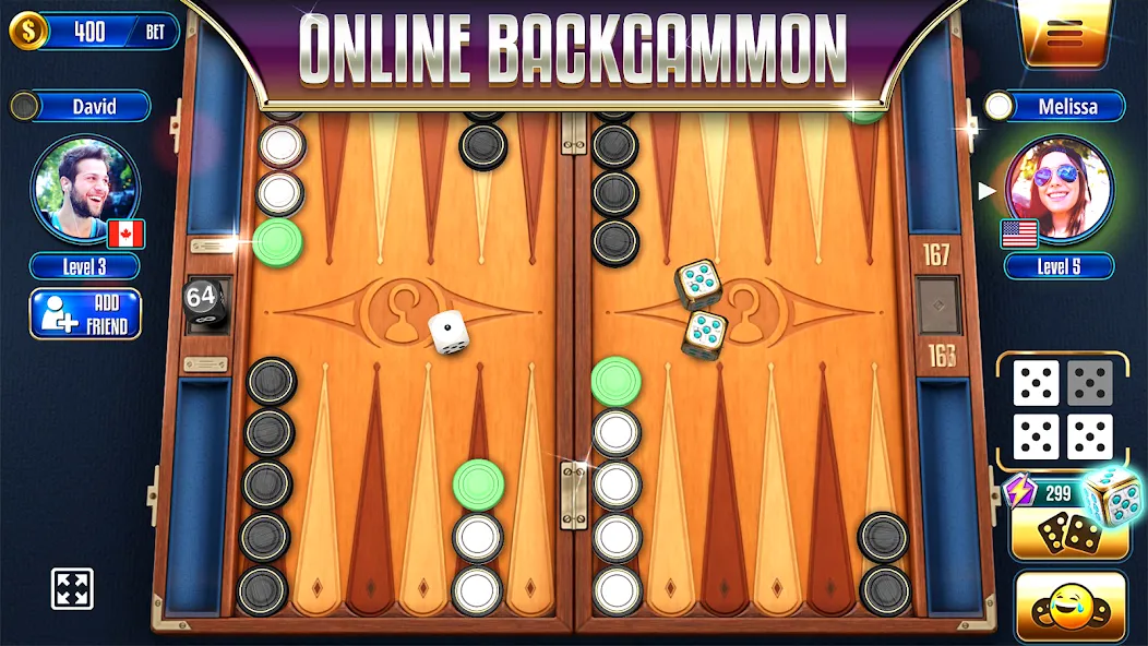 Backgammon Legends Online [МОД: Бесконечные деньги, Монеты и Мега MOD] Screenshot 1