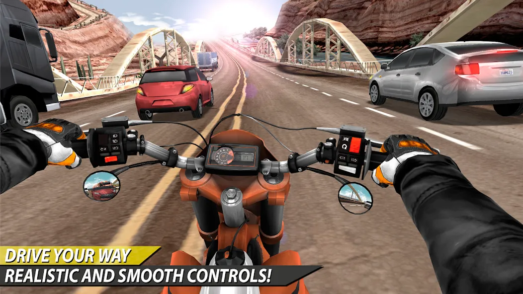 Moto Rider In Traffic (Мото Райдер в Трафике) [МОД: Много монет, Открытые уровни и Мега MOD] Screenshot 3